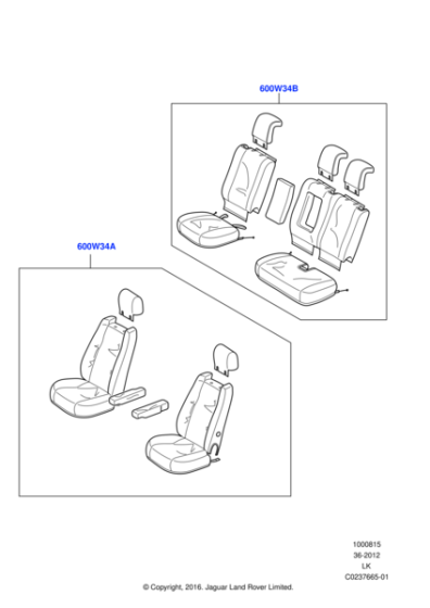 Genuine Land Rover Waterproof Seat Covers - Ebony, Rear, Pre 18MY LandRover