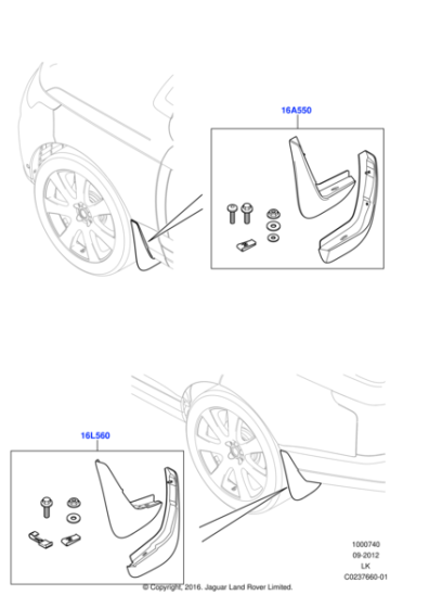 Range Rover Mudflaps - Rear, 18MY onwards LandRover