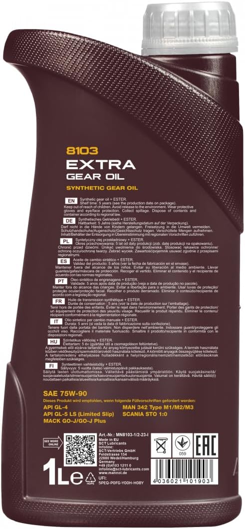Mannol Extra Gear Oil 75W-90 - Transmission Oil (1.0L) MANNOL