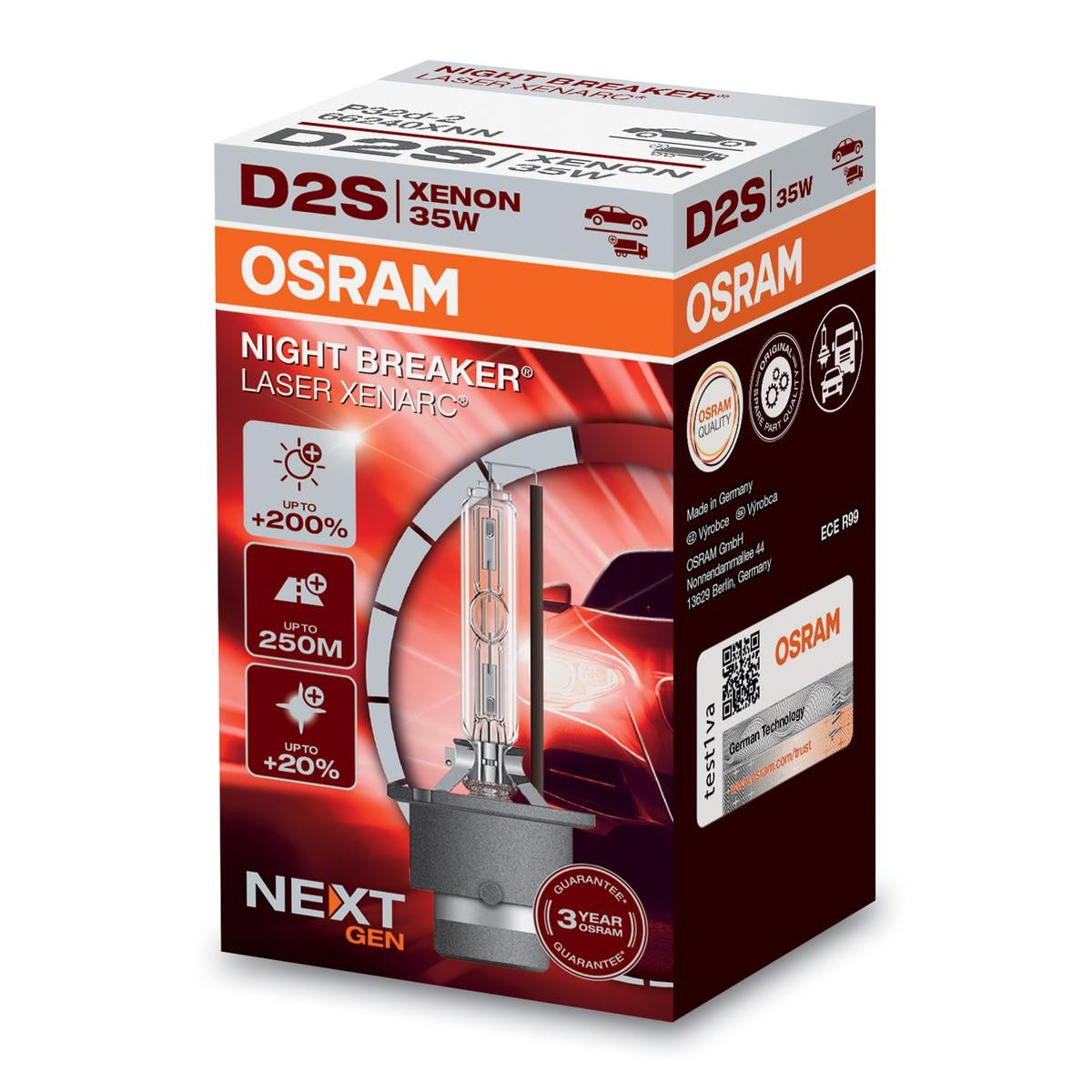 OSRAM XENARC NIGHT BREAKER LASER - +200% more brightness - HID xenon bulb, discharge lamp (2 lamps) Egy Car Parts