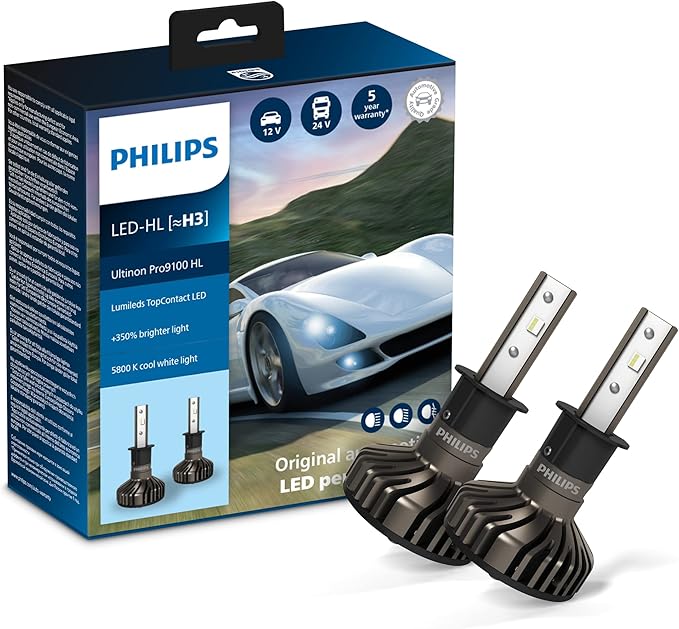 Philips Ultinon Pro9100 LED Car Headlight Bulbs (Set of 2) Egy Car Parts