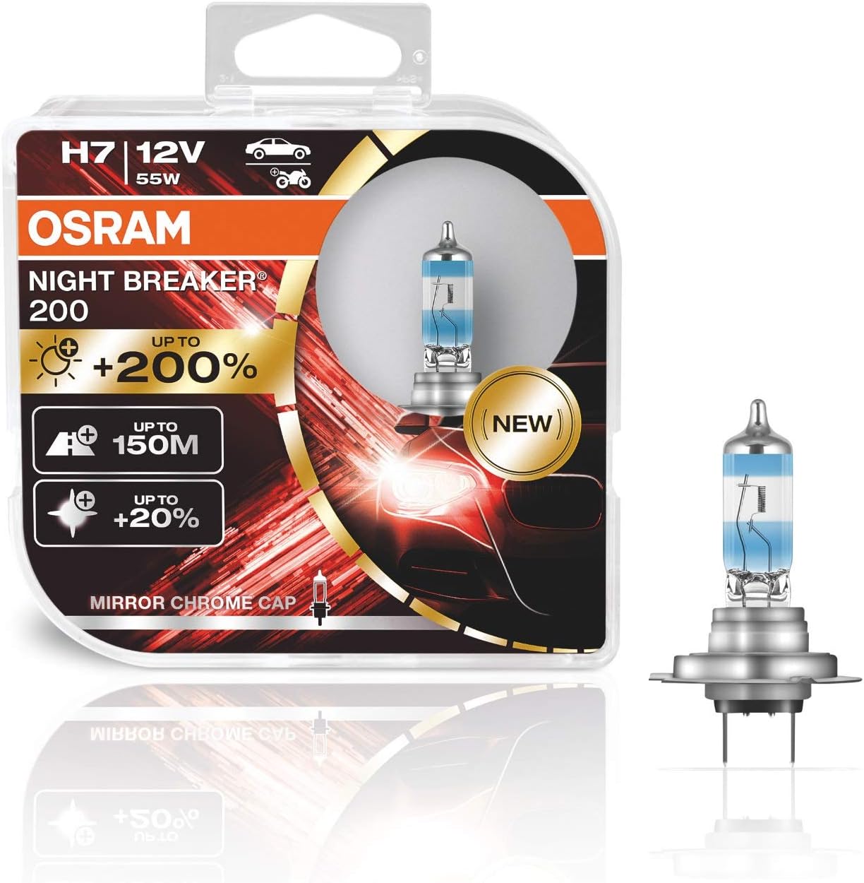 OSRAM NIGHT BREAKER 200, +200% more brightness, halogen headlight lamp, 64193NB200-HCB, 12V, Duo Box (2 lamps) Egy Car Parts