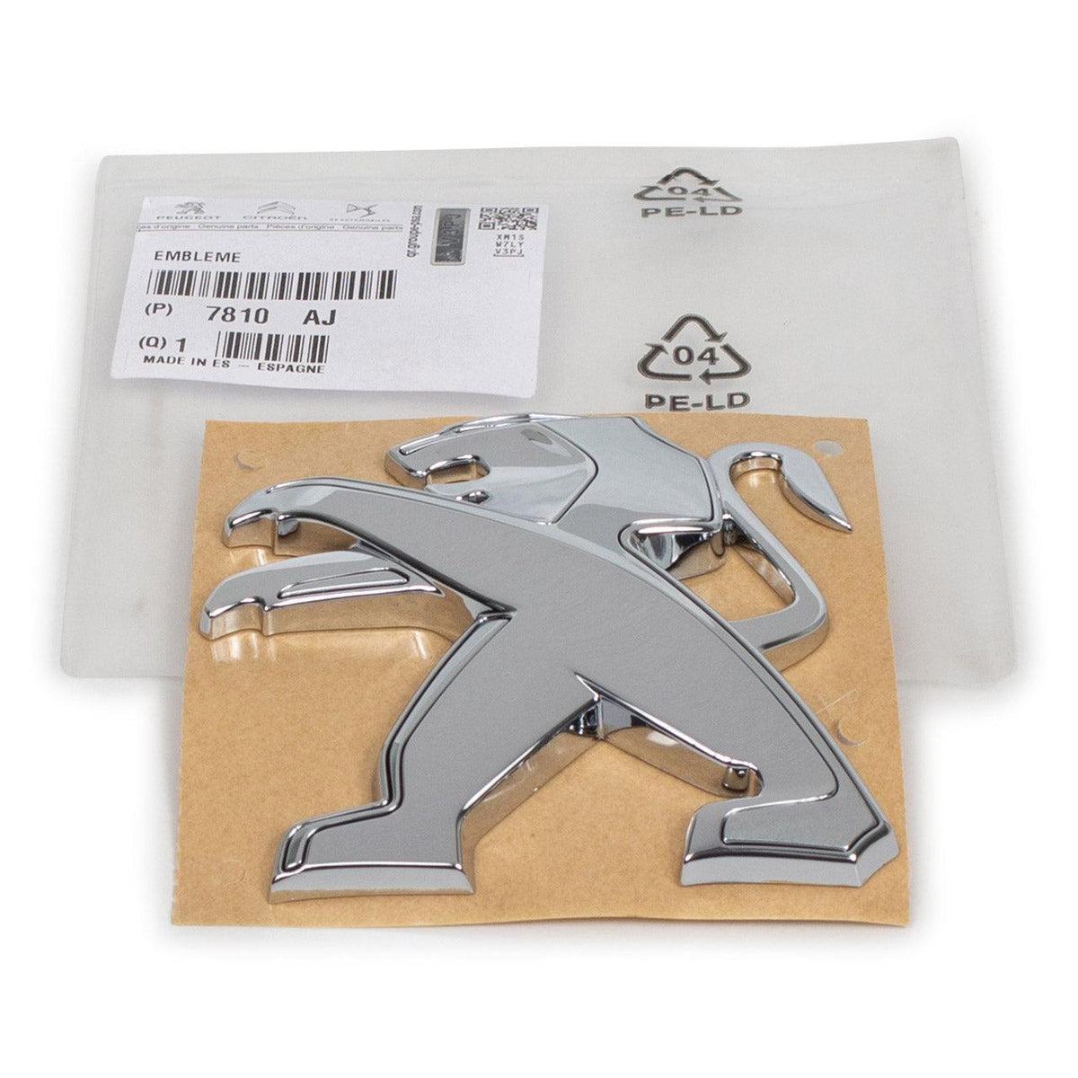 Front Chrome Logo Badge Original For Peugeot 508