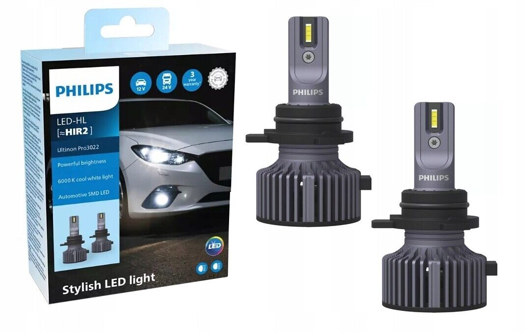 Philips Ultinon Pro3022 LED Car Headlight Bulb, cool white light of 6.000K, set of 2 Egy Car Parts