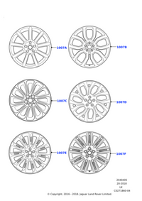 Alloy Wheel - 21" Style 9001, 9 spoke, Gloss Black (Range Rover Sport L494)