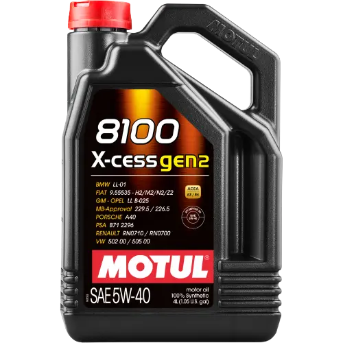 Motul 8100 X-CESS GEN2 - Engine Oil 5W-40 (4.0L)