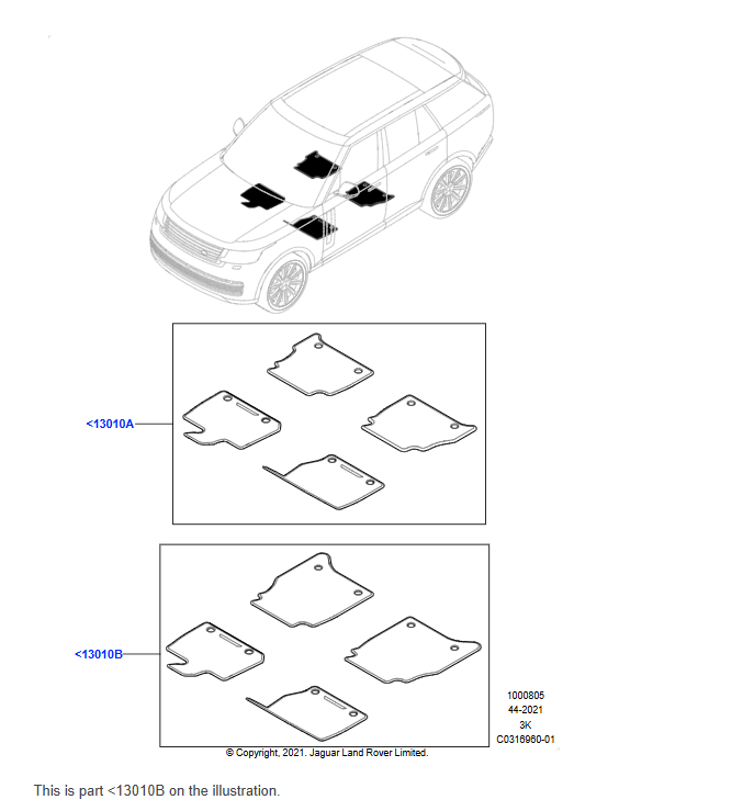 SV BESPOKE ANTIMICROBIAL CARPET MATS, LHD, LWB, 5 SEAT