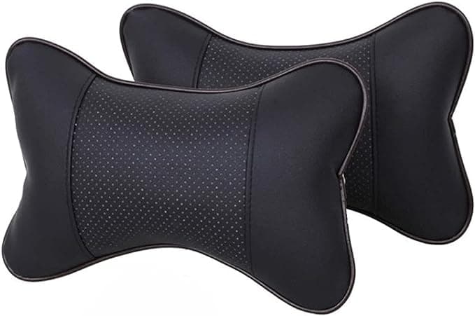 Pack of 2 car neck pillow breathable auto head neck rest cushion relax neck support headrest comfortable soft pillows for travel car seat & home [black] After-Market