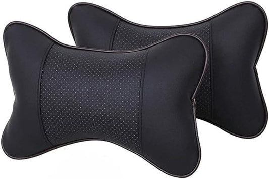 Pack of 2 car neck pillow breathable auto head neck rest cushion relax neck support headrest comfortable soft pillows for travel car seat & home [black] After-Market