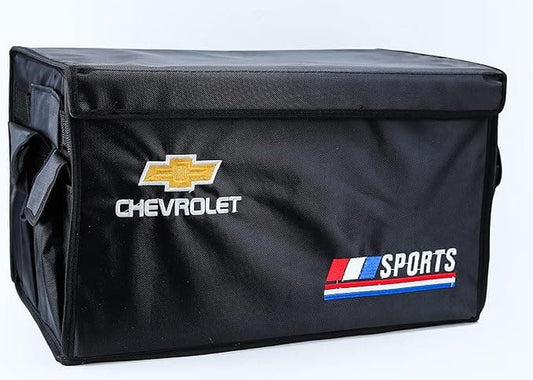 Car Trunk Organizer Storage Box Foldable, with small pockets,Cargo Container Bag Compartments Boot Organizer - black * multi colors(CHEVROLET) After-Market