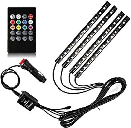 Generic Car 8 colors led lights with sensitive music and remote control After-Market